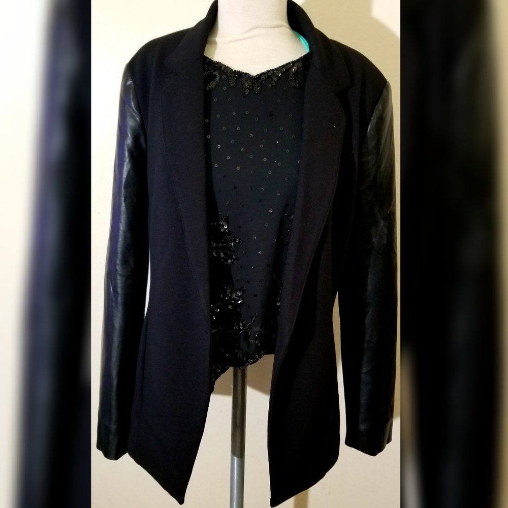 Faux Leather Blazer